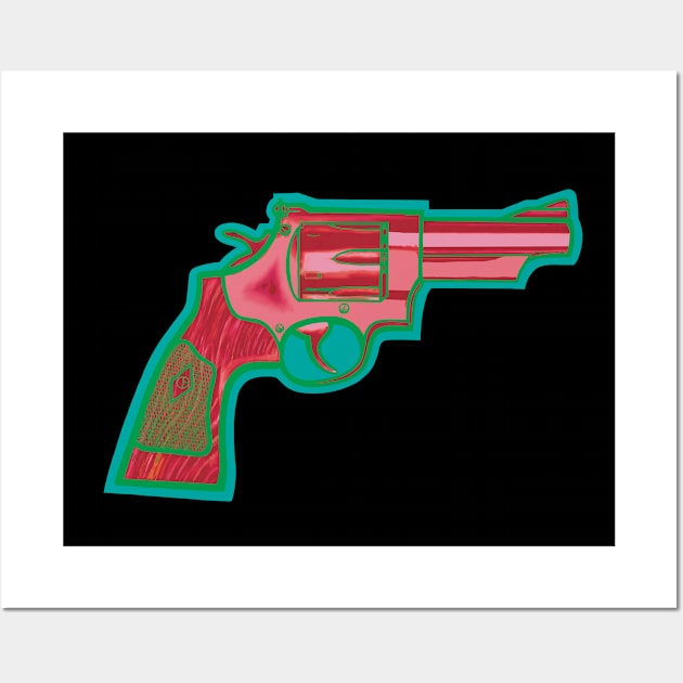 .44 Magnum Revolver Wall Art by Art from the Blue Room